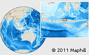 Shaded Relief Location Map of the area around 8° 12' 42" S, 119° 4' 29" E