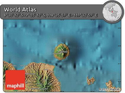 Satellite Map of the Area around 8° 12' 42" S, 119° 4' 29" E