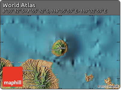 Satellite Map of the Area around 8° 12' 42" S, 119° 4' 29" E