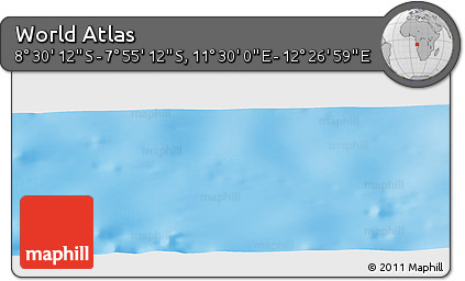 Shaded Relief Panoramic Map of the Area around 8° 12' 42" S, 11° 58' 29" E