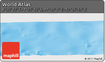 Shaded Relief Panoramic Map of the Area around 8° 12' 42" S, 11° 58' 29" E