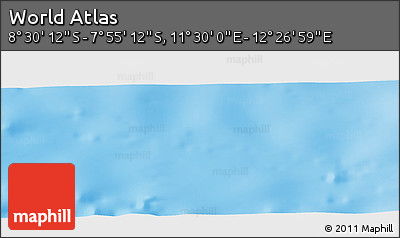 Shaded Relief Panoramic Map of the Area around 8° 12' 42" S, 11° 58' 29" E
