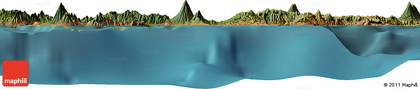 Satellite Horizon Map of the Area around 8° 12' 42" S, 123° 19' 29" E