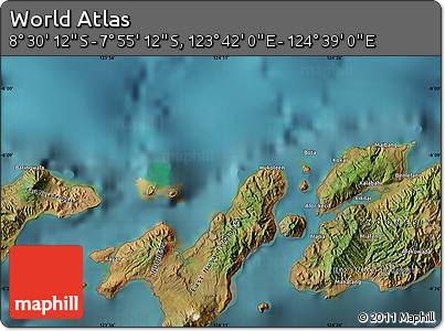 Satellite Map of the Area around 8° 12' 42" S, 124° 10' 30" E