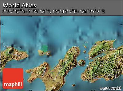 Satellite Map of the Area around 8° 12' 42" S, 124° 10' 30" E