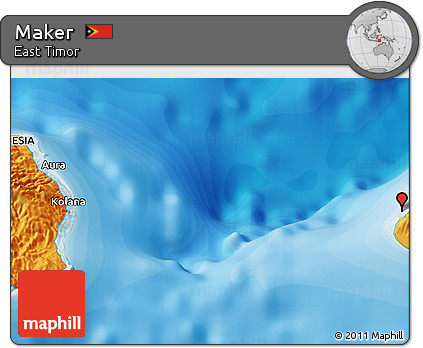 Political 3D Map of Maker