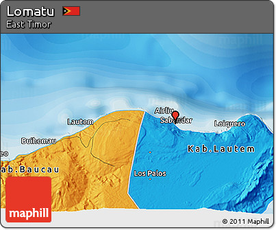 Political 3D Map of Lomatu