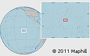 Gray Location Map of the area around 8° 12' 42" S, 126° 34' 29" W, hill shading