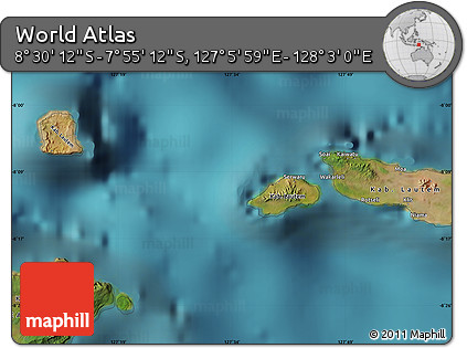 Satellite Map of the Area around 8° 12' 42" S, 127° 34' 30" E