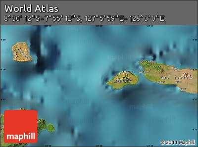 Satellite Map of the Area around 8° 12' 42" S, 127° 34' 30" E