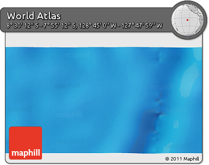 Physical 3D Map of the Area around 8° 12' 42" S, 128° 16' 30" W