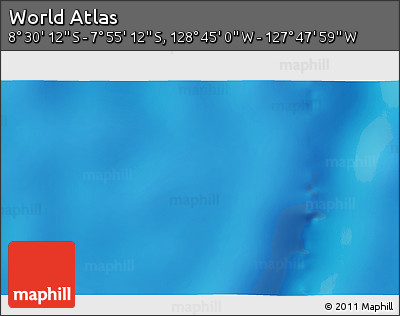 Physical 3D Map of the Area around 8° 12' 42" S, 128° 16' 30" W