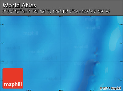 Physical Map of the Area around 8° 12' 42" S, 128° 16' 30" W