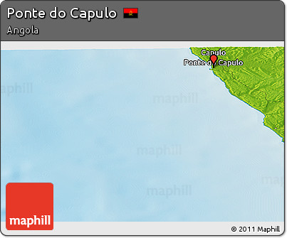 Physical Panoramic Map of Ponte Do Capulo