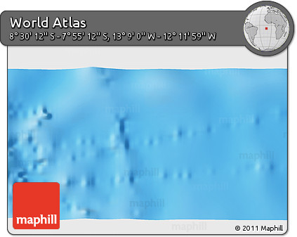 Shaded Relief 3D Map of the Area around 8° 12' 42" S, 12° 40' 30" W