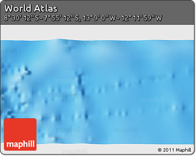 Shaded Relief 3D Map of the Area around 8° 12' 42" S, 12° 40' 30" W