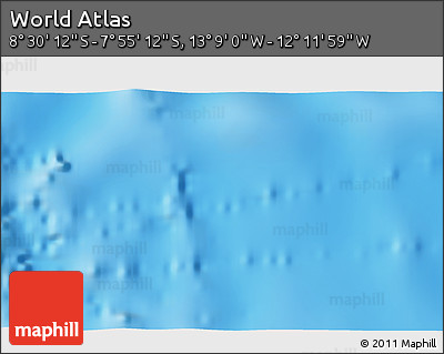 Shaded Relief 3D Map of the Area around 8° 12' 42" S, 12° 40' 30" W