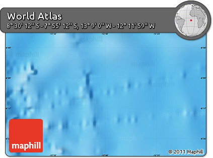 Physical Map of the Area around 8° 12' 42" S, 12° 40' 30" W