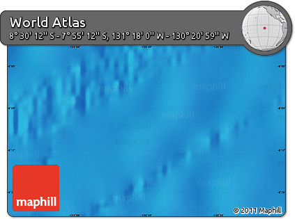 Physical Map of the Area around 8° 12' 42" S, 130° 49' 29" W