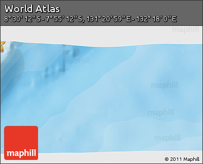 Political 3D Map of the Area around 8° 12' 42" S, 131° 49' 29" E