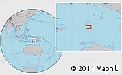 Gray Location Map of the area around 8° 12' 42" S, 131° 49' 29" E