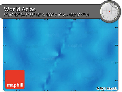 Physical Map of the Area around 8° 12' 42" S, 132° 31' 30" W