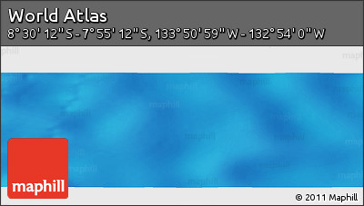 Physical Panoramic Map of the Area around 8° 12' 42" S, 133° 22' 30" W