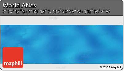 Physical Panoramic Map of the Area around 8° 12' 42" S, 133° 22' 30" W
