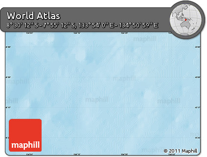 Physical Map of the Area around 8° 12' 42" S, 134° 22' 30" E