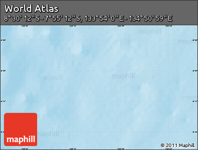 Physical Map of the Area around 8° 12' 42" S, 134° 22' 30" E