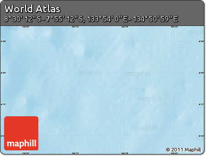 Physical Map of the Area around 8° 12' 42" S, 134° 22' 30" E