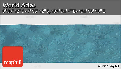Satellite Panoramic Map of the Area around 8° 12' 42" S, 134° 22' 30" E