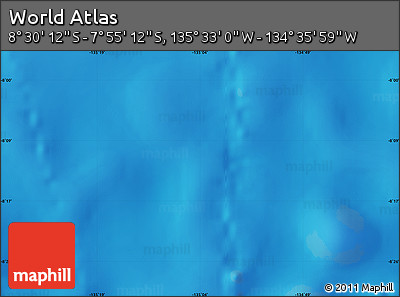 Physical Map of the Area around 8° 12' 42" S, 135° 4' 29" W