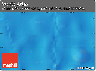 Physical Map of the Area around 8° 12' 42" S, 135° 4' 29" W