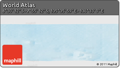 Shaded Relief Panoramic Map of the Area around 8° 12' 42" S, 136° 4' 29" E