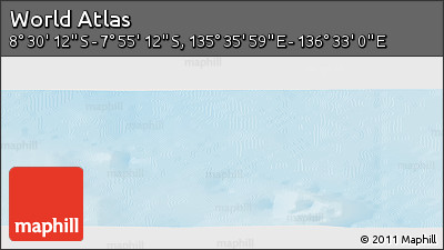 Shaded Relief Panoramic Map of the Area around 8° 12' 42" S, 136° 4' 29" E