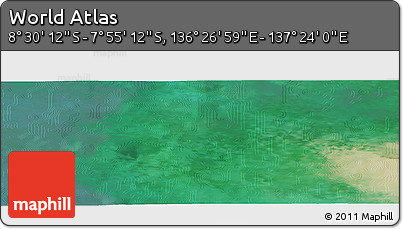 Satellite Panoramic Map of the Area around 8° 12' 42" S, 136° 55' 30" E