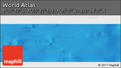 Physical Panoramic Map of the Area around 8° 12' 42" S, 136° 46' 30" W