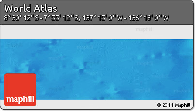 Physical Panoramic Map of the Area around 8° 12' 42" S, 136° 46' 30" W