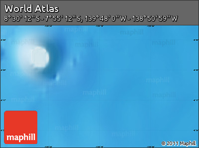 Physical Map of the Area around 8° 12' 42" S, 139° 19' 29" W