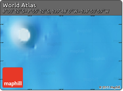 Physical Map of the Area around 8° 12' 42" S, 139° 19' 29" W