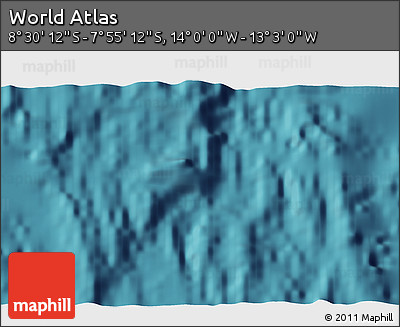 Satellite 3D Map of the Area around 8° 12' 42" S, 13° 31' 30" W
