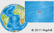 Physical Location Map of the area around 8° 12' 42" S, 13° 31' 30" W