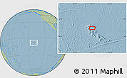 Savanna Style Location Map of the area around 8° 12' 42" S, 140° 10' 30" W, hill shading