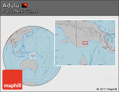 Gray Location Map of Adulu, hill shading