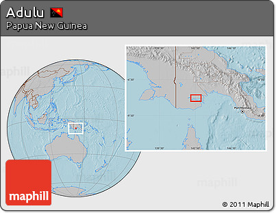 Gray Location Map of Adulu, hill shading