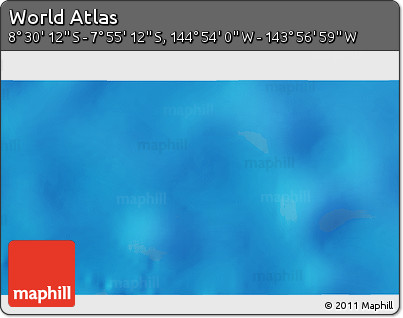 Shaded Relief 3D Map of the Area around 8° 12' 42" S, 144° 25' 30" W