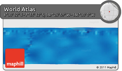 Physical Panoramic Map of the Area around 8° 12' 42" S, 146° 58' 29" W