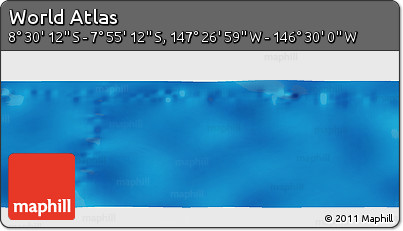 Physical Panoramic Map of the Area around 8° 12' 42" S, 146° 58' 29" W