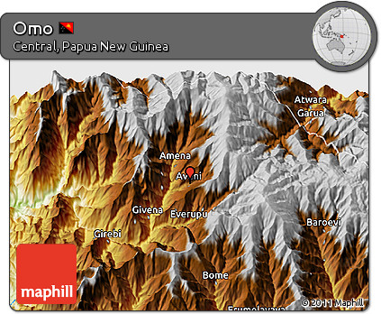 Physical 3D Map of Omo